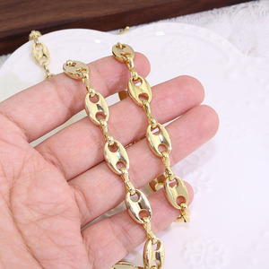 S11166 Colliers Ensembles Bijoux 18K Or Plaqué Nez De Cochon Grain De <span class=keywords><strong>Café</strong></span> <span class=keywords><strong>Maille</strong></span> Lien Chaîne <span class=keywords><strong>Collier</strong></span> et Bracelet parures - Product Image 3
