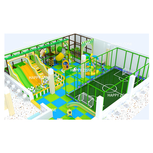 Équipement de terrain de jeu intérieur sur le thème de la jungle personnalisé avec terrain de football, parc d'attractions souple sur le thème sportif pour enfants à vendre - Product Image 1