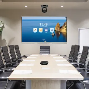 LONTON 65 Inch Remote Meeting Set LCD Display Digital Panel Interactive Whiteboard Camera Microphone Smart Board For Meeting