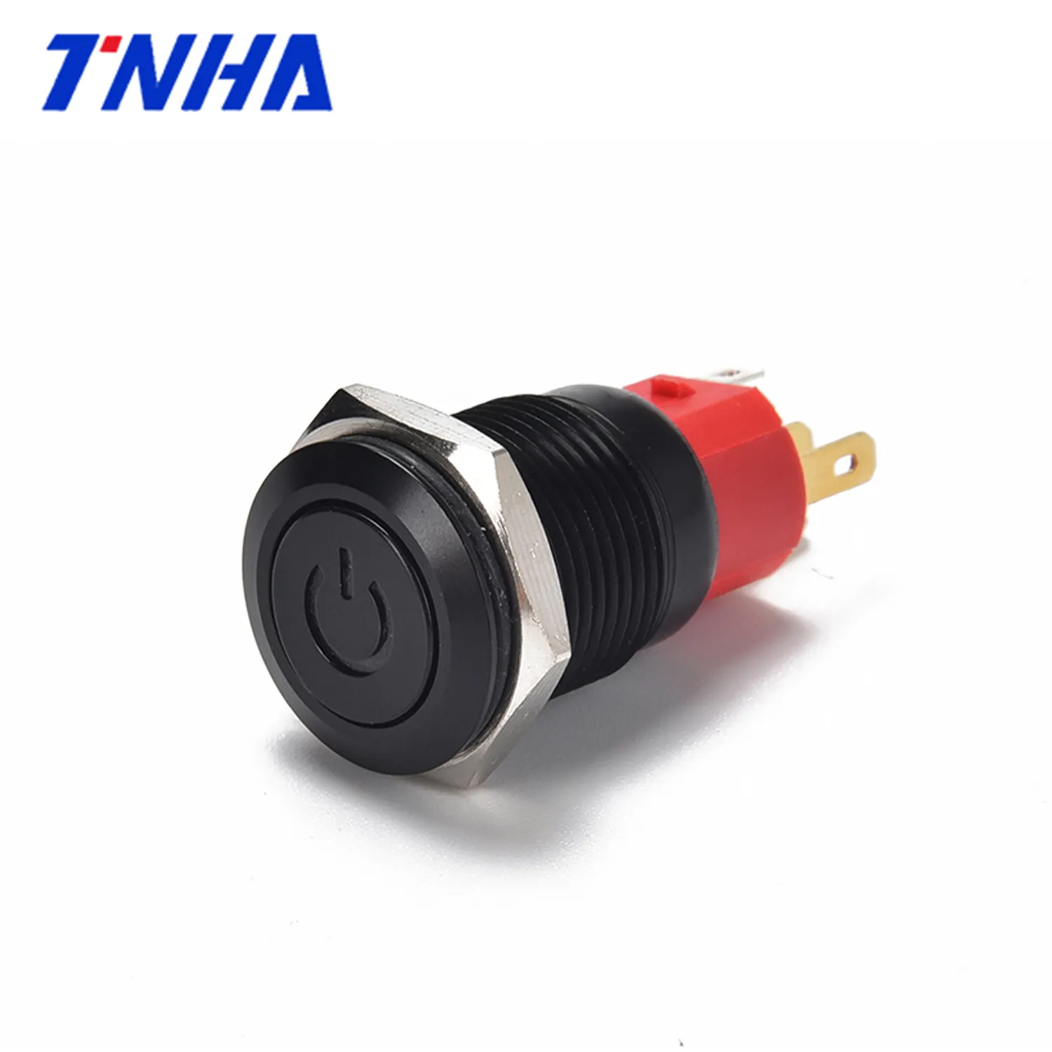 TH16A-P11 एसी 220V IP67 16mm निविड़ अंधकार धातु पुश बटन बिजली pushbutton अनुकूलन प्लास्टिक बंद पर स्विच के साथ एलईडी सूचक