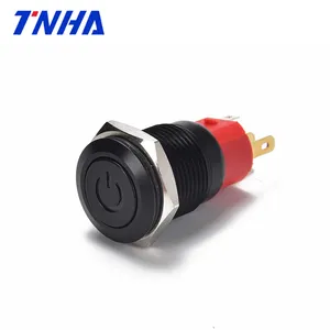 TH16A-P11 AC 220V IP67 16mm waterproof metal push button Power pushbutton Customizable plastic on off switch with led indicator