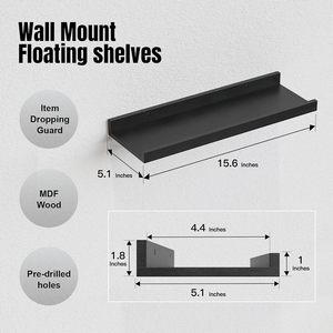 Sản phẩm mới Wall Mount lưu trữ bằng gỗ Kệ tổ chức với gờ hiện đại kệ sách tường kệ - Product Image 2