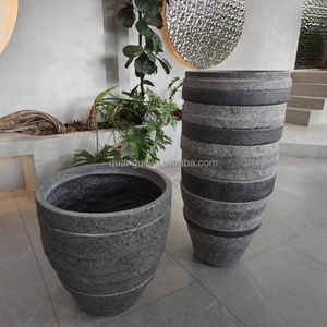 Pot de fleurs rond en fibre de verre de grande taille, de haute qualité, en gros - Product Image 5
