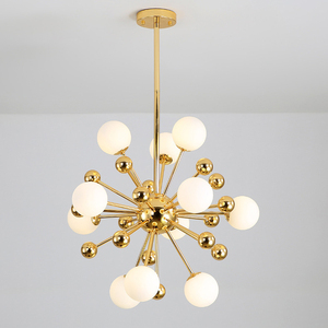 <span class=keywords><strong>Lampadario</strong></span> Nordico Moderno in Ottone e Vetro <span class=keywords><strong>con</strong></span> Finitura Dorata, LED ad Alta Luminosità 3000K Luce Calda per Camera da Letto e Soggiorno - Product Image 1