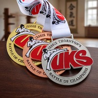 Médailles de Taekwondo pour Compétitions d'Arts Martiaux, en Alliage de Zinc Métallique, Médailles Creuses Émaillées, Logo Métallique Sportif pour Événements d'Arts Martiaux