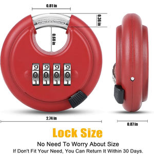 महत्वाकांक्षा 4 अंकों के संयोजन लॉक डिस्क पैडलॉक के साथ बाहरी गेट शेड स्टोरेज यूनिट के लिए आउटडोर कॉम्बो लॉक डिस्क पैडलॉक - Product Image 3