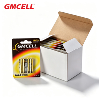 Baterai Silinder Alkali AAA GMCELL Grosir 1.5V LR03 untuk Peralatan Elektronik Konsumen, Perkakas Listrik, Peralatan Rumah Tangga-Aluminium