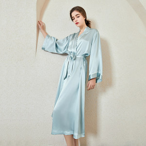 BODHANA 19 Momme 100% Soie de Mûrier Robe de Nuit Longue pour Femme, Peignoir de Luxe en Soie de Haute Qualité - Product Image 2