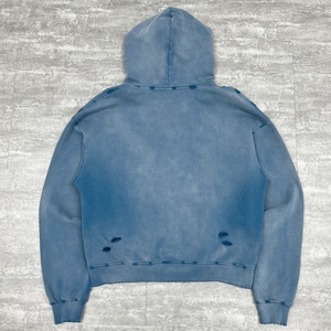 Streetwear Heavyweight Graphic Cropped Hoodies Cotton Acid Wash Zip up <b>Hoodie</b> Vintage Oversized Zipper Distressed <b>Hoodie</b> - Product Image 2