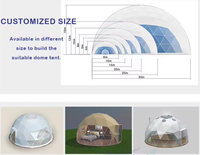 Dôme Géodésique Prix Usine pour Glamping Extérieur Igloo Maison Dôme avec Salle de Bain Préfabriqué