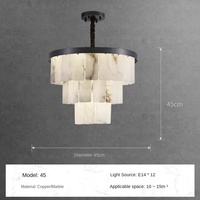 Lustre moderne de luxe en marbre espagnol Lampe design simple et créative pour le salon