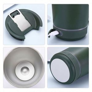 Custom 16oz Stainless Steel Thermal Insulated Coffee Mug with Lid for Bluetooth Speaker <b>Creative</b> Business <b>Gifts</b> - Product Image 3