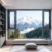 Ventana Abatible de Aluminio con Rotura de Puente Térmico HENNISSY Angelus III 2026, Marco Empotrado, Apertura Interior, Insonorizada, Vidrio Moderno Low-E para Villa