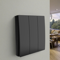 IP65 a prueba de agua RF433 inalámbrico 3 Gang Kinetic LED interruptor de luz Dispositivo de hogar inteligente sin batería con estética elegante