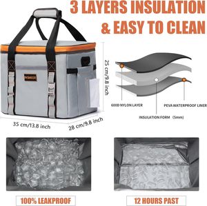 Free sample Thick Insulation Food Delivery <b>Bag</b> Cooler <b>Black</b> Waterproof <b>Lunch</b> Thermal <b>Bag</b> - Product Image 6