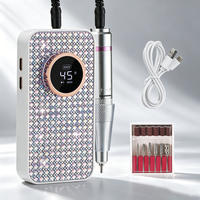 Perceuse à ongles électrique sans fil professionnelle rechargeable haute puissance 45000 tr/min avec brosse à diamant pour usage en salon