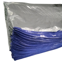 Bâche en PE robuste bicolore, bleu foncé à l'extérieur, argent à l'intérieur, avec œillets renforcés, résistante aux déchirures, pour couverture extérieure
