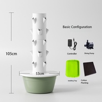 Jardin potager d'intérieur compact à 7 niveaux en ABS, tour hydroponique verticale avec circulation automatique de l'eau et irrigation goutte à goutte