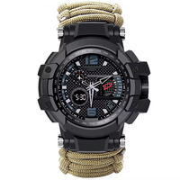 Bracelet en métal imperméable personnalisé, couteau, boussole, montre, kit de survie d'urgence pour l'escalade, sac de voyage inclus, haute qualité