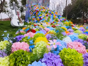 <span class=keywords><strong>Grand</strong></span> bouquet d'hortensias artificiels en soie bleu, <span class=keywords><strong>blanc</strong></span> et vert, style sucette, 90 pièces, pour décoration <span class=keywords><strong>de</strong></span> maison, mariage, allées et murs - Product Image 2