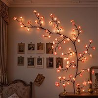 TSINYE LED Willow dalam ruangan dinding pintu jendela Lampu Natal Cherry LED pohon cabang pohon pohon pohon pohon Willow anggur 8 mode lampu