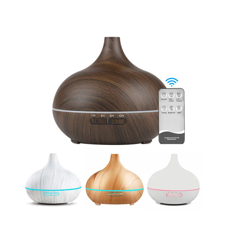 Lampu Aromaterapi LED Remote Control, Aroma Air Humidifier Minyak Esensial Pembuat Kabut untuk Rumah