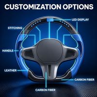Volant de direction personnalisé de style sport en cuir suédé avec LED et fibre de carbone pour Cadillac CT4 CT5 CTS CTSV