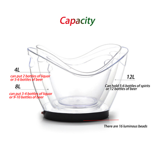 Ngoài Trời Đa Năng Không Thấm Nước LED Chiếu Sáng Rượu Sâm Banh Xô Đá Độc Đáo Trang Trí Đèn 8L Nhựa Mát Xô Đá - Product Image 3