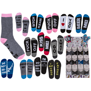 Chaussettes drôles avec texte, taille unique, - Product Image 1