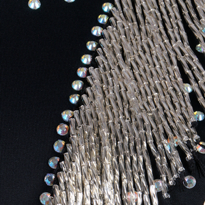 Robe de <span class=keywords><strong>danse</strong></span> latine à paillettes pour femmes, longue, sexy, vêtement de salon, jupe de compétition de bal, jupe à pampilles, nouvelle collection - Product Image 4