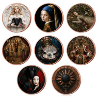 Pièce de collection en cuivre fin .999 personnalisée, médaille à thème artistique peinture à l'huile vintage, pièce de monnaie de collection en cuivre de 1 once