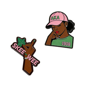 Hoogwaardige op maat gemaakte AKA Sorority 40-jarig jubileum pin Alpha Kappa Alpha metalen badges kleurrijke bedrijfslogo emaille revers pins voor kleding - Product Image 4