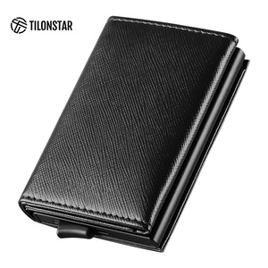 TILONSTAR TVC203 Wholesale Popular Classic Black Trifold <b>Wallet</b> Smart RIFD Aluminum Pop up Credit <b>Card</b> <b>Holder</b> <b>for</b> Men - Product Image 2