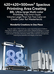 Anycubic Kobra 3 Max Combo Multi-color 3D Printer with 600mm/s High Speed and Auto Leveling for Home DIY and Rapid Prototyping