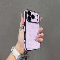 Coque de protection intégrale antichute en cuir motif montagne enneigée pour iPhone 17 avec film de protection d'objectif – Plusieurs couleurs disponibles
