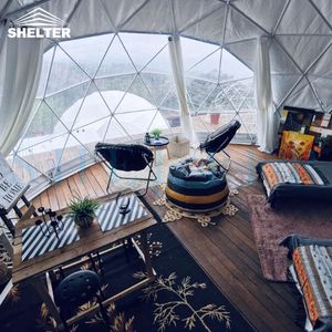 アルミニウム構造のPVC透明測地線プレハブドームハウス - Product Image 6