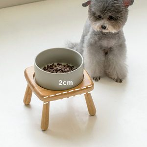 Ciotola in Ceramica <span class=keywords><strong>per</strong></span> Animali Domestici con Supporto in Legno, Antiscivolo, Rialzata <span class=keywords><strong>per</strong></span> Cani e Gatti - Product Image 4