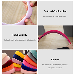 All'ingrosso cerchietto in tessuto di velluto <span class=keywords><strong>spugna</strong></span> spessa imbottita fascia <span class=keywords><strong>per</strong></span> <span class=keywords><strong>capelli</strong></span> in tinta unita ampia <span class=keywords><strong>per</strong></span> le donne ragazza decorazione dei <span class=keywords><strong>capelli</strong></span> - Product Image 5