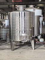 Cuve de Fermentation en Acier Inoxydable 1000L pour Vin Blanc et Cidre avec Chemise de Refroidissement pour Vignobles et Production de Boissons
