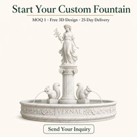 Fontaine en marbre Lishi, statue de la déesse Vernal, branche fleurie, OEM ODM, élément aquatique, devis personnalisé, conception 3D pour hôtel et villa