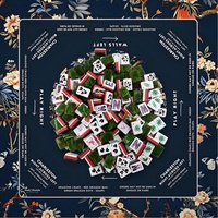 Ubin Mahjong Akrilik Motif Satwa Liar, Ubin Permainan Mahjong Amerika, dan Alas Mahjong Bermotif Satwa Liar