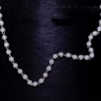 Collier chaîne tennis Hip Hop en gros, 5 mm, diamant, argent sterling 925, chaîne à billes glacée pour hommes