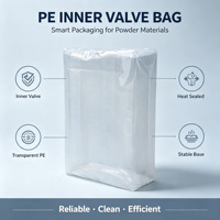 Sacs d'emballage industriels robustes pour poudre, en PE transparent, à fond carré, thermoscellables, imprimés en gravure avec logo personnalisé