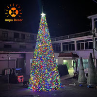 3D Große Outdoor-Weihnachtsbaum-Lichtskulptur, Wasserdichter Pulverbeschichteter Eisenrahmen LED-Dekoration für Garten-Mittelpunkt und Veranstaltungen