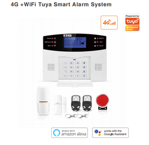 ระบบเตือนภัยไซเรน 120dB ระบบเตือนภัยอัจฉริยะ Tuya มาตรฐาน CE EN ไร้สาย 99 โซน 8 รีโมท 6 หมายเลขโทรศัพท์ 4G WiFi - Product Image 1