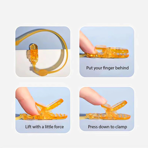 Chupetes de Silicona Libres de BPA para Recién Nacidos, Diseño de Boca Plana con Patrón de Corazón, <span class=keywords><strong>Cadena</strong></span> de Seguridad Anticaídas, Tetina Suave y Cómoda, 0-12 Meses - Product Image 6