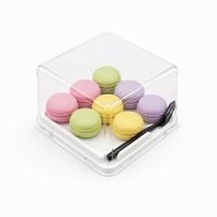 Boîte d'emballage alimentaire en blister carrée transparente de 4 pouces, jetable, de haute qualité, personnalisée, pour gâteaux et pains, contenants en PET, modèle DT-1052