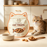 Sac d'emballage pour aliments pour animaux de compagnie en aluminium imprimé en gravure personnalisée, pochette de forme spéciale avec fermeture éclair pour les friandises pour chiens et chats