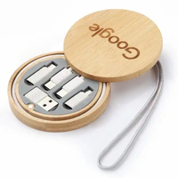 Cadeaux d'entreprise personnalisés pour le Nouvel An et Noël, étui en bambou écologique, kit de câbles de charge 6 en 1, câble de charge Type C pour iPhone
