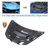 Capot moteur en fibre de carbone style ZR1.2 pour Chevrolet Corvette C8 Z06, capot ventilé, accessoires de voiture